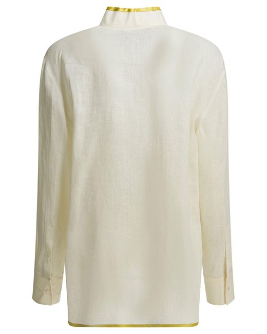 Valentino Multicolor Embroidered Casual Shirt Shirts White