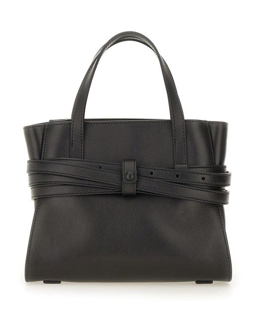 Moschino Black Moschino Tie Me Small Leather Handbag