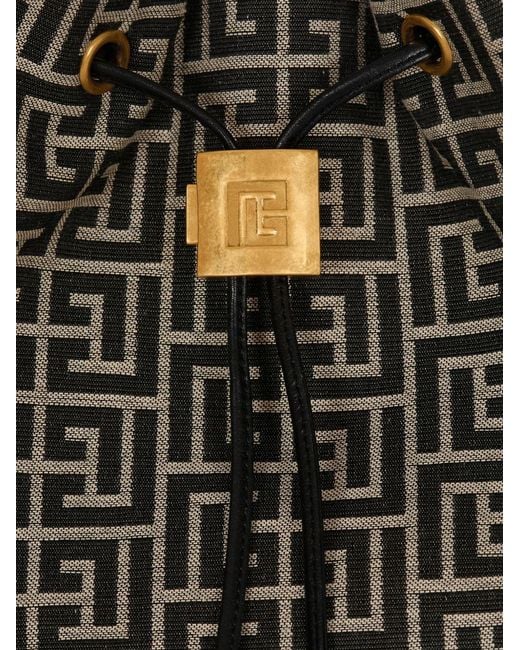 Balmain Black Sync Monogram Backpack