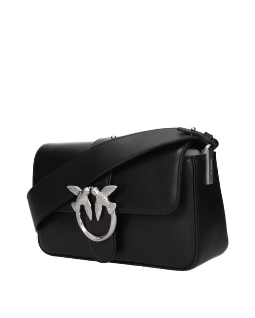 Pinko Black Crossbody Bags Love One Leather