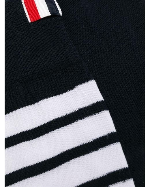 Thom Browne Blue Mid Calf Socks W/ 4 Bar