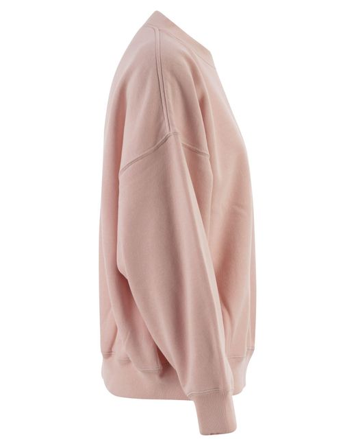 Polo Ralph Lauren Pink Cotton Blend Sweatshirt With Embroidered Logo