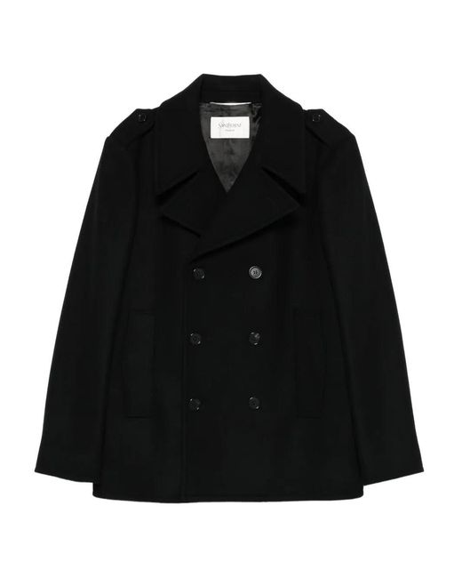 Saint Laurent Black Manteau M42 I Retouche Army Feu
