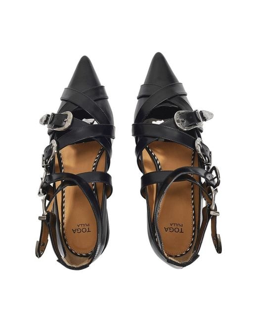 Toga Black Aj926 Flat Shoes Polido