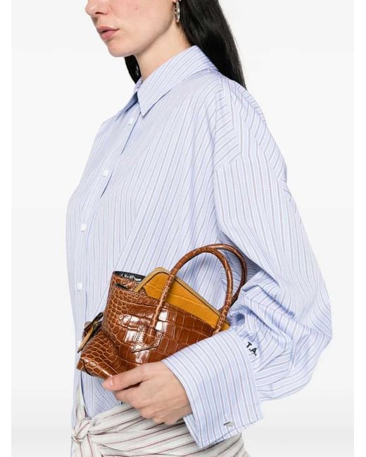 The Attico Brown La Passeggiata Mini Tote Bag