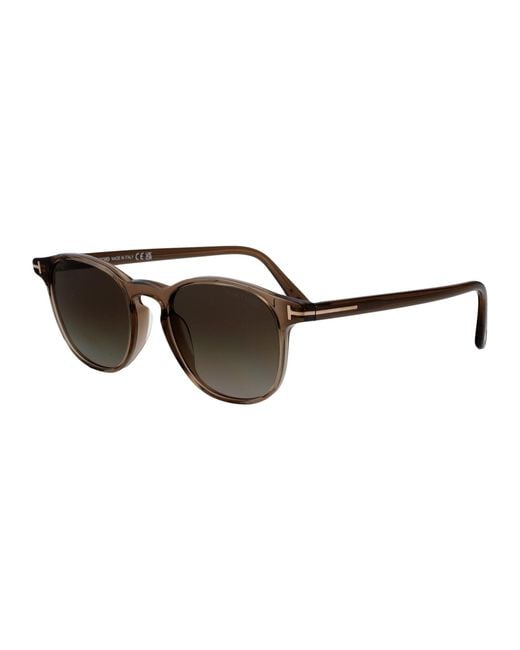 Tom Ford Brown Round Sunglasses Ft1302 45 B for men