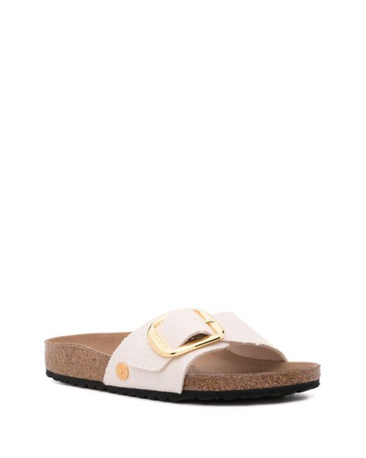 Birkenstock Madrid Canvas Slippers in het White