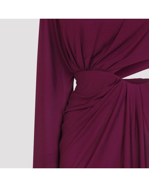 Giambattista Valli Purple Asymmetrical Draped Evening Dress