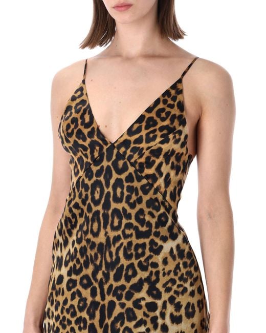 Alberta Ferretti Metallic Alberta Ferretti Leopard-Print Organza Maxi Dress