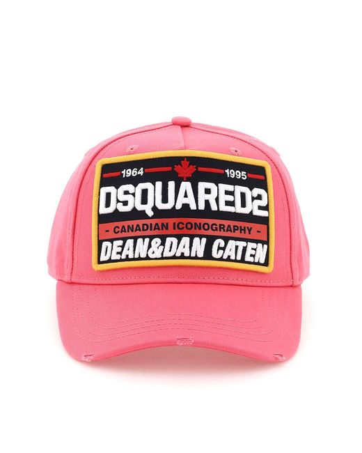 DSquared² Baseballmütze mit -Patch in Pink für Herren