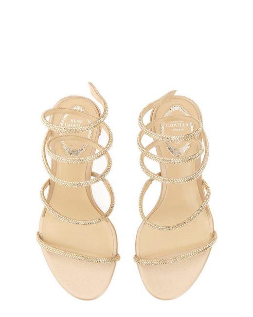 Rene Caovilla Natural Elegant Mini Heels With 3.5 Cm Height