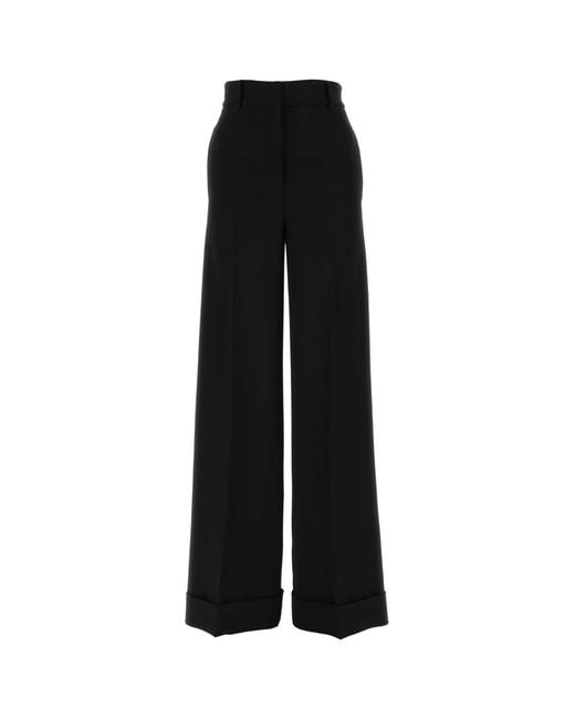 Moschino Black Crepe Wide-Leg Pant
