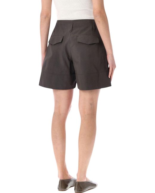 Low Classic Gray Tuck Point Turn-Up Shorts