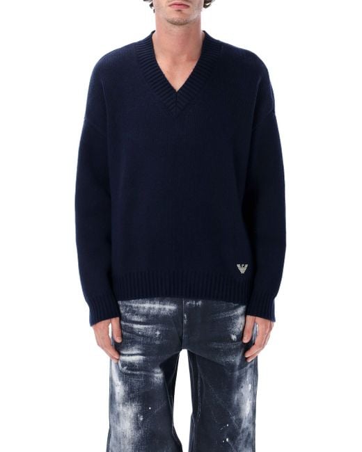 Emporio Armani Sweaters in het Blue voor heren