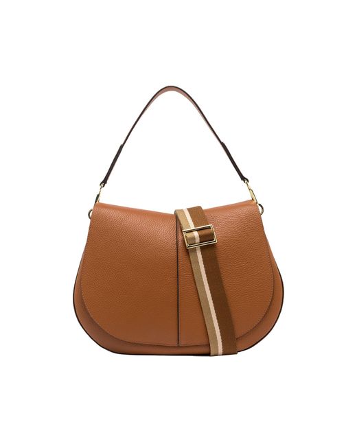 Gianni Chiarini Brown Borsa Helena Round Grande Caramello