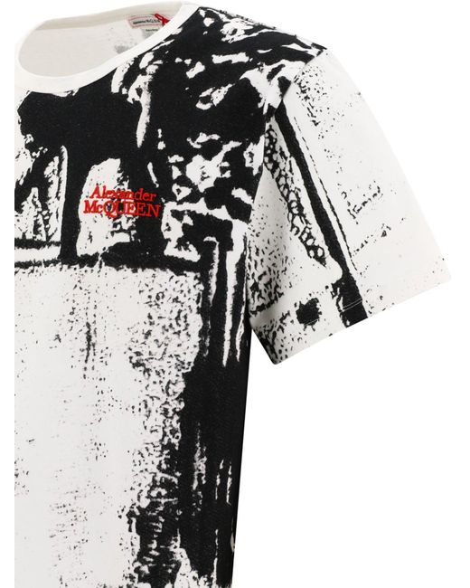 Camiseta impresa gráfica de Alexander Mc Queen Alexander McQueen de hombre de color White