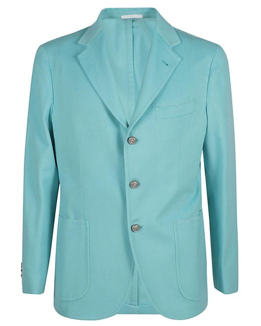 Sartorio Napoli Blue Single Breasted Wool Jacket for men