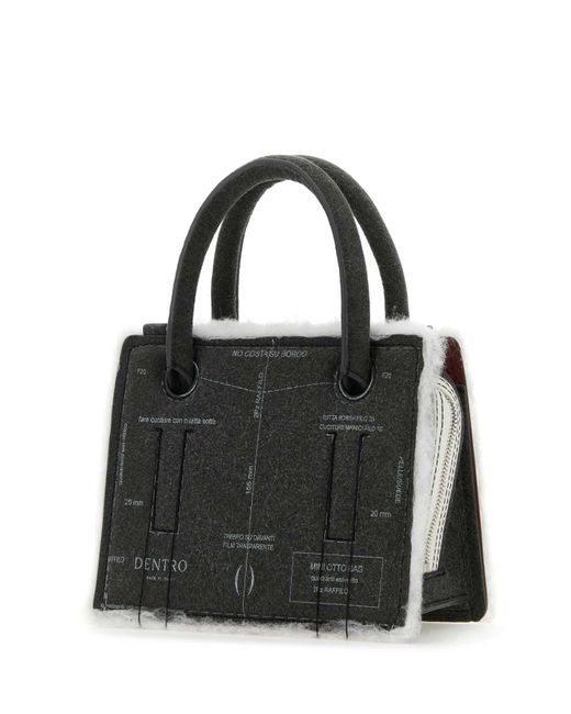 Dentro Black Leather Mini Otto Handbag