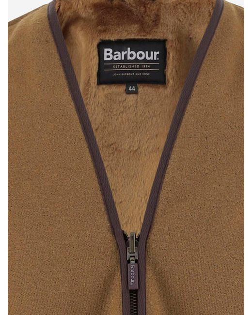 Barbour Ritsed Acryl Fleece Vest in het Brown