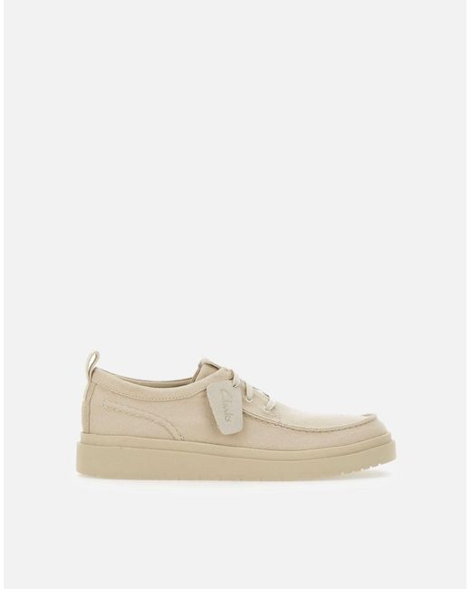 Clarks Polden Moc Cream Veterschoenen in het Natural voor heren