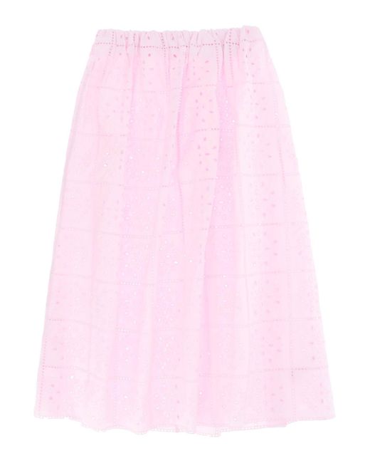 Ganni Broderie Anglaise Rok in het Pink