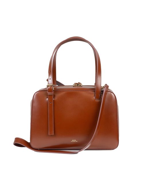 A.P.C. Brown Borsa A Mano Virginie Box Nut
