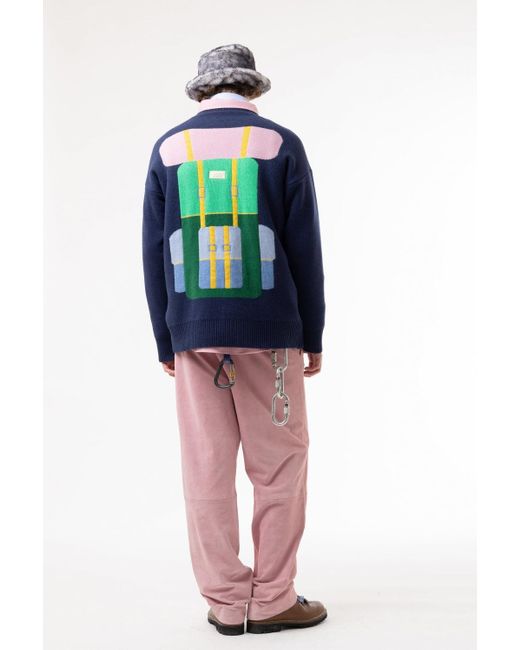 LC23 Blue English Zip Sweater