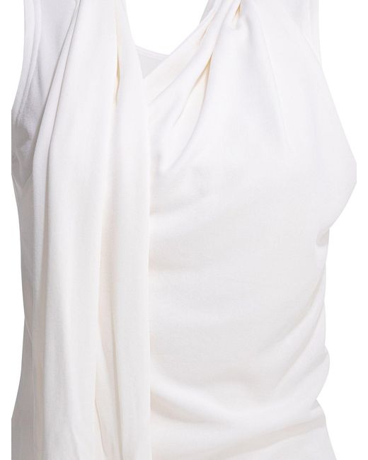 Top drapeado informal de AMI de color White