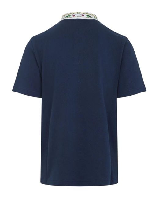 Casablanca Blue Laurel Cotton Polo