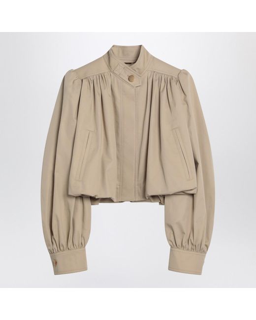 Chloé Natural Cropped Gabardine Jacket