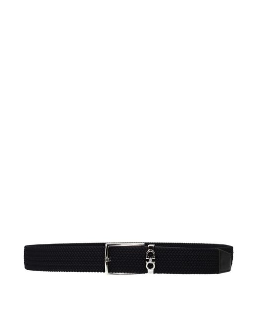 Ferragamo Black Cinture Uomo Tessuto Blu