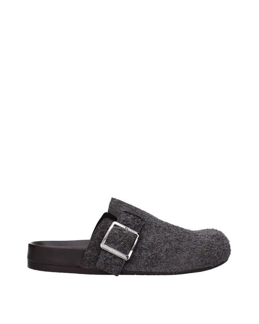 Loewe Brown Slippers And Clogs Ease Suede