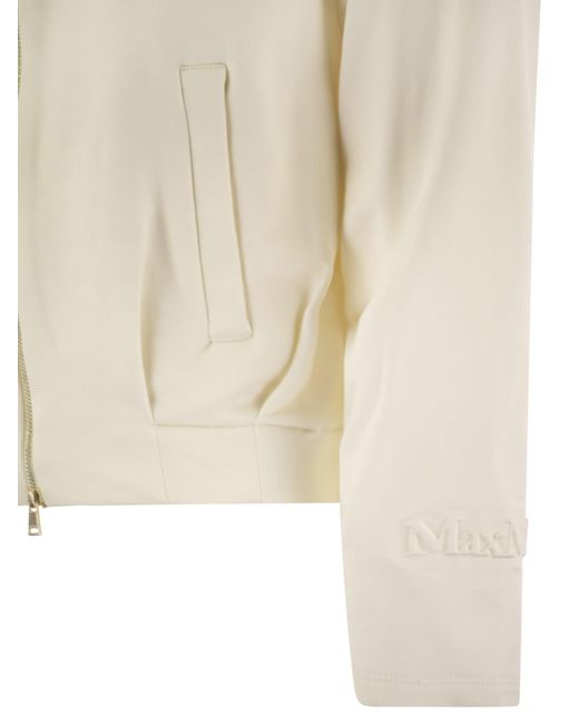 Max Mara Natural Argenta Cropped Silk And Cotton Sweatshirt