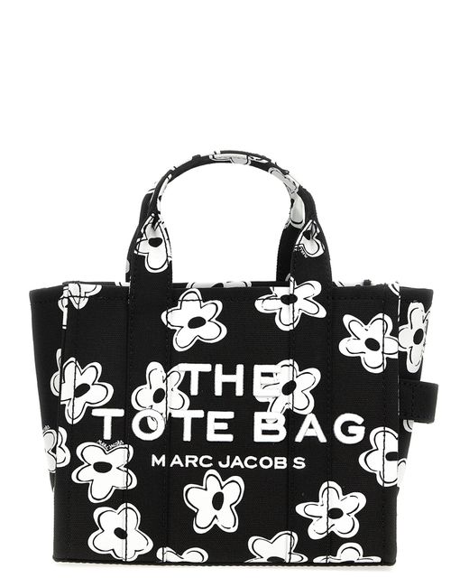 Marc Jacobs Black 'die Daisy Canvas Small Tote' Handtasche