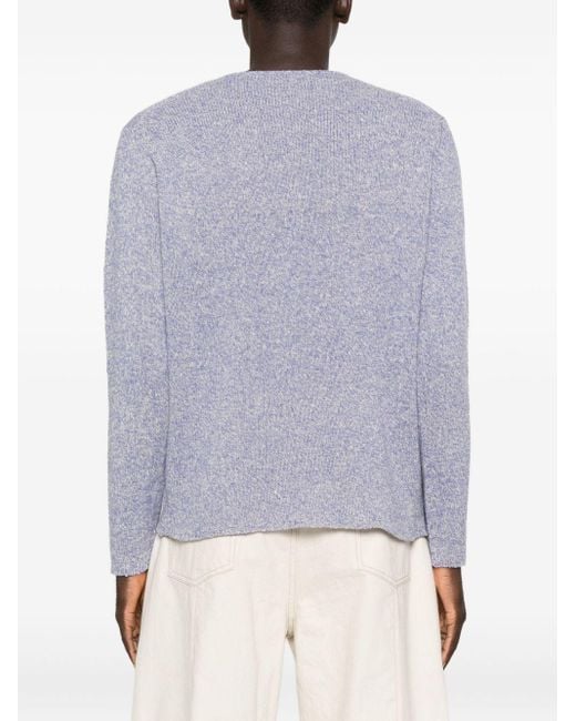 Auralee Purple Wool And Cotton Crewneck Jumper for men