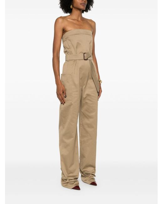 Saint Laurent Natural Cotton Gabardine Jumpsuit