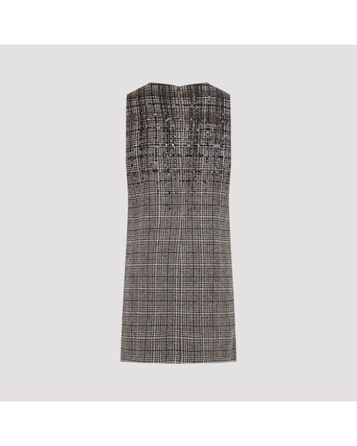 Brunello Cucinelli Gray Brunello Cuccinelli Mini Dress
