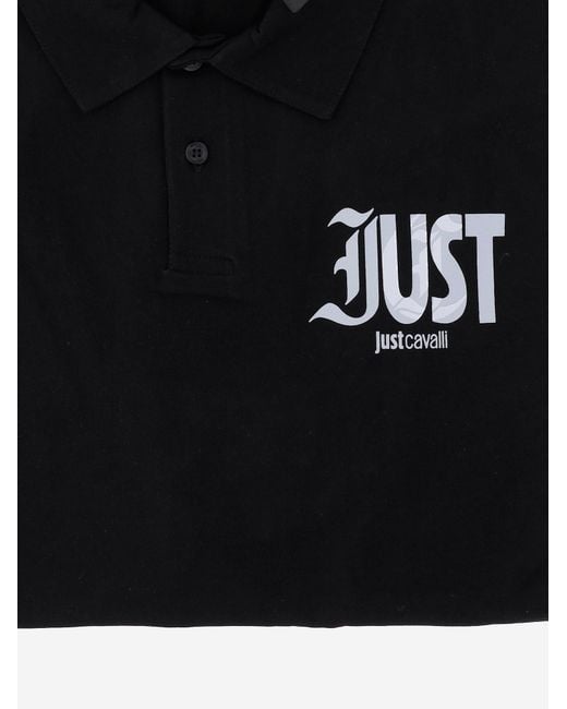 Just Cavalli Black Polo Shirt Cotton for men
