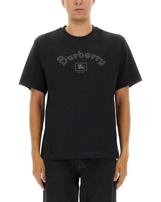 Burberry T-Shirt Met Equestrian Knight-Logo in het Black voor heren