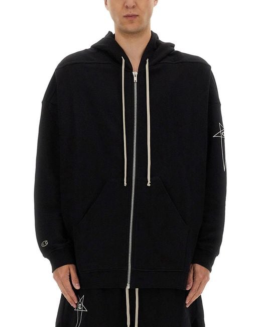 Champion x Rick Owens Black Jumbo Jason's Hoodie for men