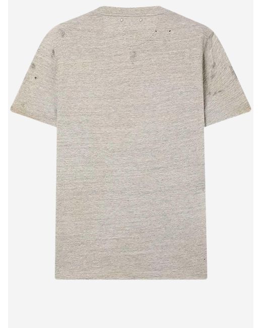 Golden Goose Deluxe Brand Gray Cotton T Shirt With Logo Print