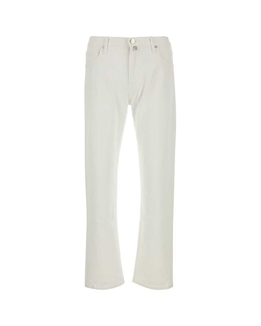 Incotex White Stretch Denim Jeans for men