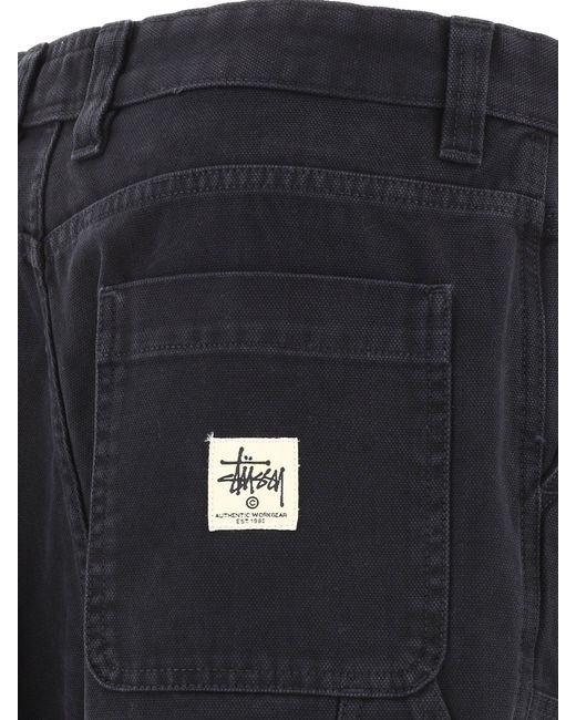 Stussy Blue Canvas Trousers for men