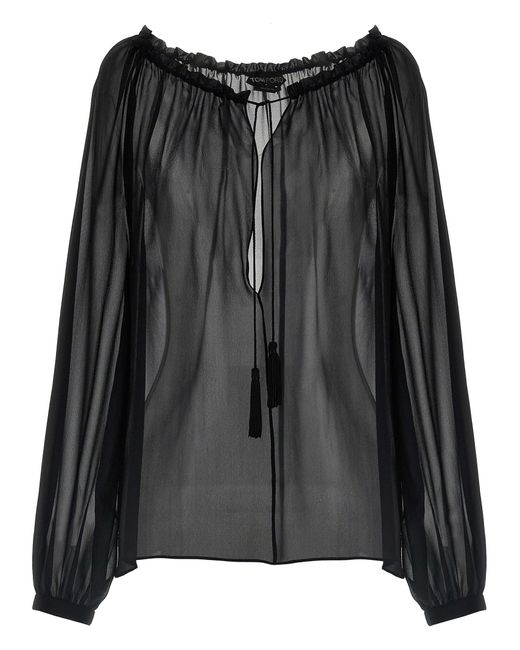 Tom Ford Silk Blouse in het Black