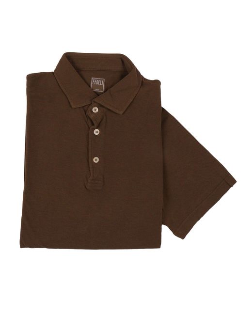 Fedeli Brown Polo Shirt S/S Knitted