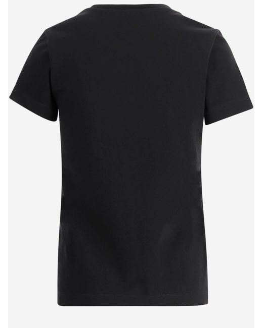 Pinko Black Bussolotto Cotton T Shirt With Logo
