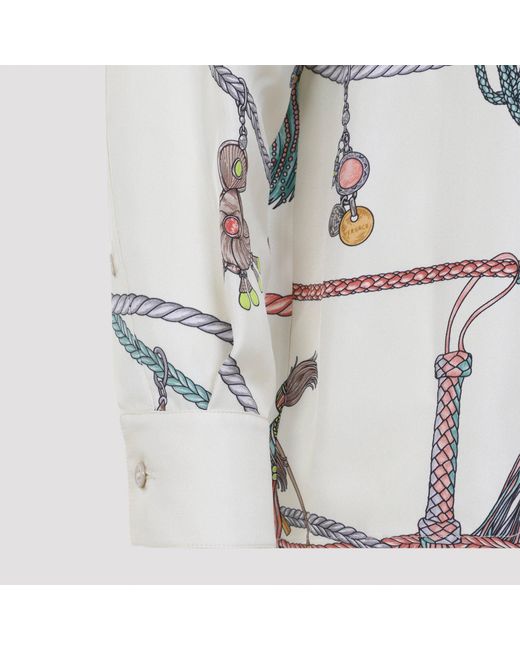 Versace Zijden Overhemd in het White