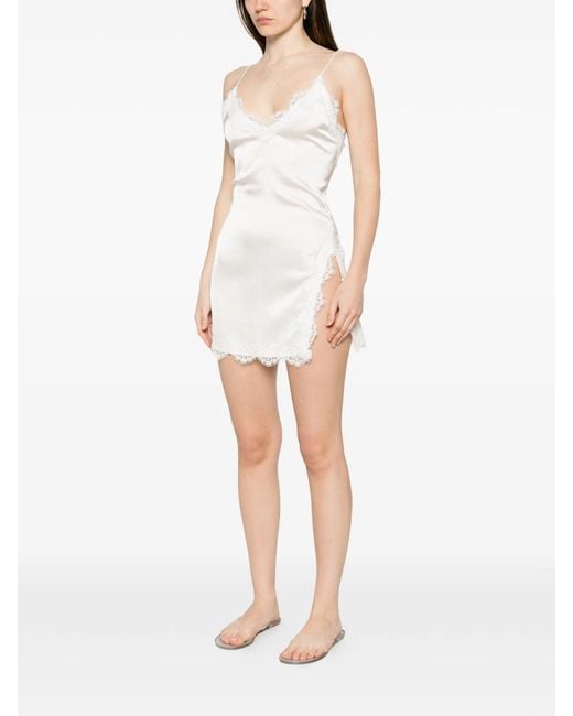 Oseree White Bridal Slip Mini Dress