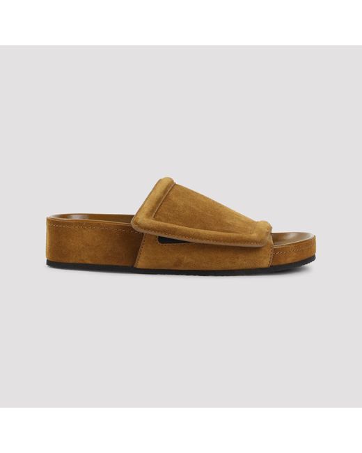 Phoebe Philo Brown Chunky Slide Sandals