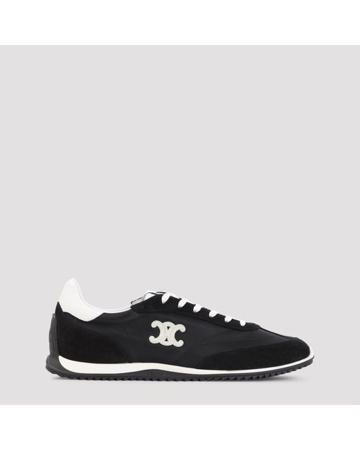 Céline Black Low Lace-Up Sneaker With Signature Motif